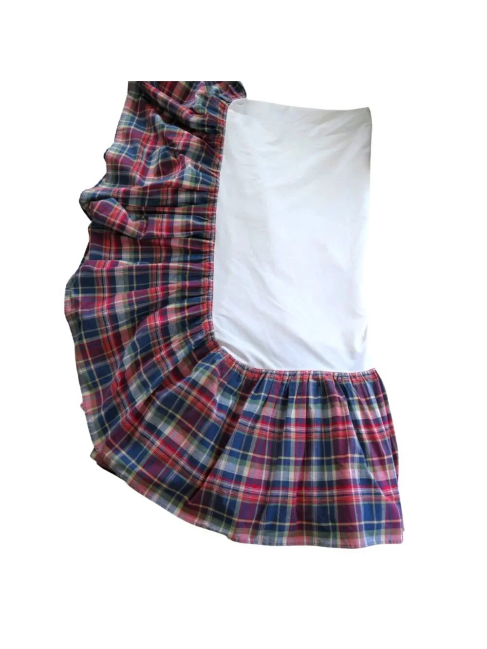 Vintage Ralph Lauren Bedskirt Garrison Plaid WESTERN KING Dust Ruffle 15
